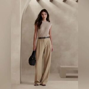 NWT Banana Republic Italian Wool Tan High Rise Straight Trouser Pant